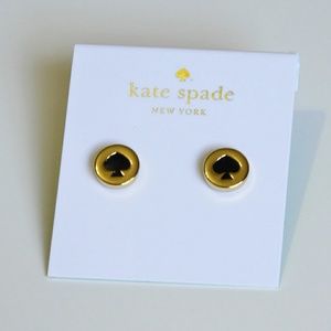 KATE SPADE SPOT THE SPADE EARRINGS BLACK